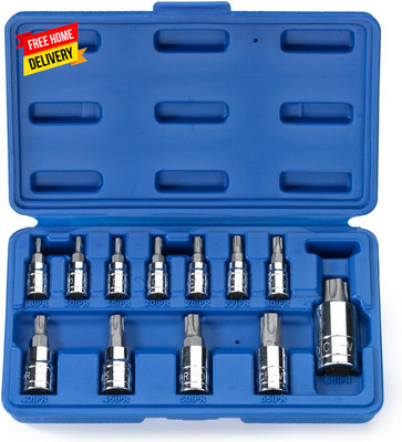 12 Pc 5-Point Star Torx Tamper Proof Security Bit Socket Set