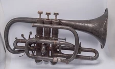 1890 - C.G. Conn "Wonder Model" Silver Plate Cornet - AS-IS