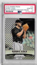 2015 Panini Prizm Gerrit Cole Black/ White Checker Prizm PSA 10  Rare  /149