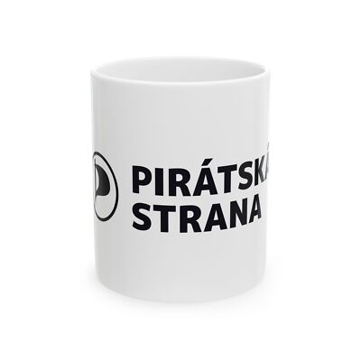 Flag of the Czech Pirate Party (Czech Republic) White Coffee Mug