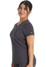 Dickies Balance Scrubs Notched V-Neck Top DK671 PWT Pewter Free Shipping