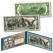 Americana Images of Historical US Currency Genuine Legal Tender $2 Bill MUST SEE