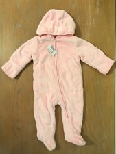 Nuovo! The Children's Place Carrozzina Neonata Bambina con Cappuccio Rosa Taglia 6-9 Mesi