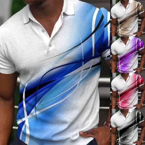 Klassische Herren Knopfkragen Druck Shirts ideal für Sommerversammlungen und Veranstaltungen