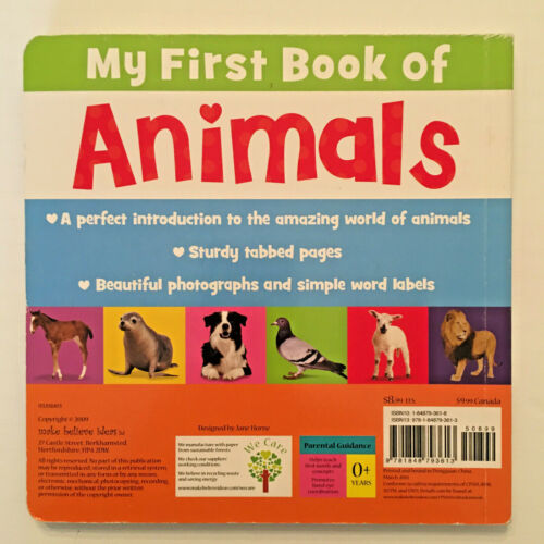 MY FIRST BOOK OF ANIMALS by J. Bicknell, Tabbed BOARD BOOK VG Cond. GREAT  GIFT! | eBay