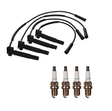 Denso Wire Set 7mm & 4 Iridium Long Life Spark Plugs Gap 0.044 Kit For Subaru H4