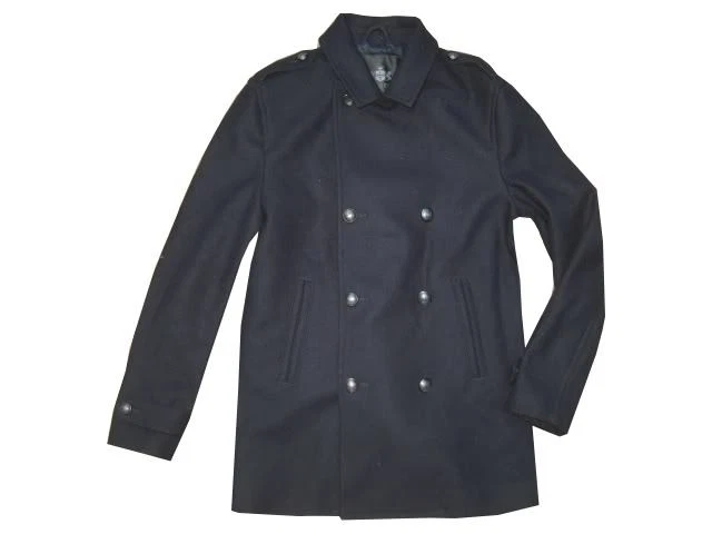 Express Men Wool Blend Military Coat Peacoat Sz M NWoT  Navy Blue - Image 3 of 4