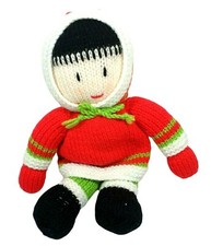 Handgestrickte Puppe Stofftier Handarbeit Wei...