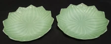 Vtg Anchor Hocking Jadeite 8" Lotus Leaf Plate - Set of 2 - 8" W