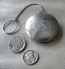 Antique Victorian STERLING Silver Chatelaine Finger Ring Compact USB