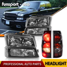 Headlights + Bumper Lamps + Tail Light For 03-06 Chevy Silverado 1500 2500 3500
