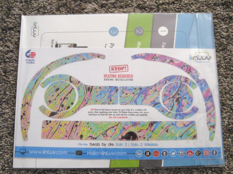 Neon Color Fusion with Black Splatters Skin Beats by Dre Solo 2 Headphones NWT