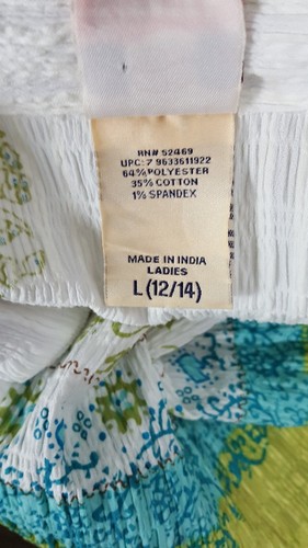 Faded Glory Women's Multi Color 3/4 Sleeves Blouse Size Large - Picture 6 of 6