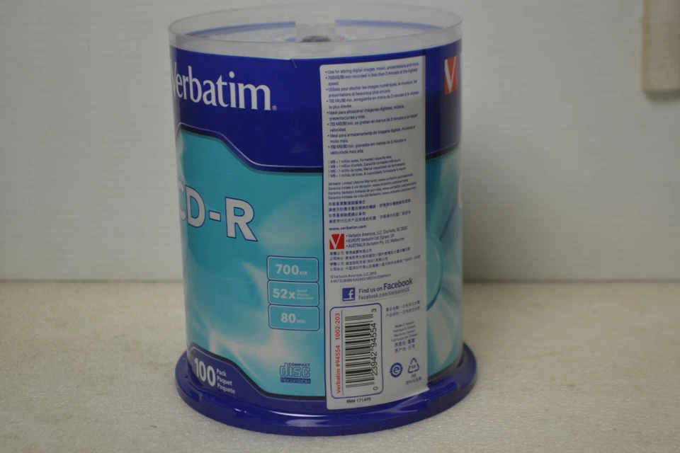 Verbatim CD-R 100 pk Blank CD's NIP - Image 2 of 3