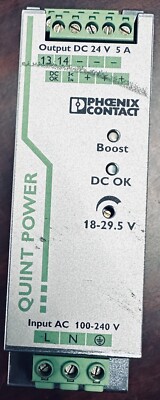 Phoenix Contact QUINT-PS/1AC/24DC/5 input 100-240  VAC, output 24 VDC, 5 Amps
