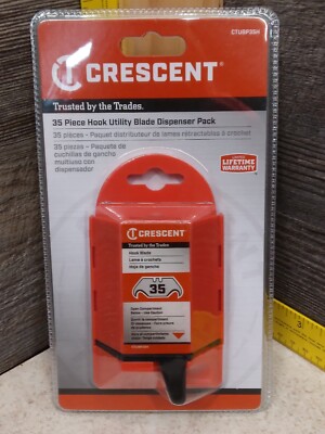 NEW Crescent Wiss Heavy Duty Razor Knife Hook Blades Heavy Duty 35Pk W/Dispenser