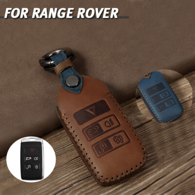 For Range Rover Sport Evoque Jaguar Leather Car Smart Key Fob Case Holder Cover