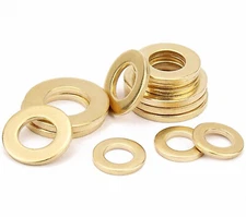 Inner Dia.2-24mm Solid Brass Flat Washers Gasket Round Pads Shim for Screw Bolts