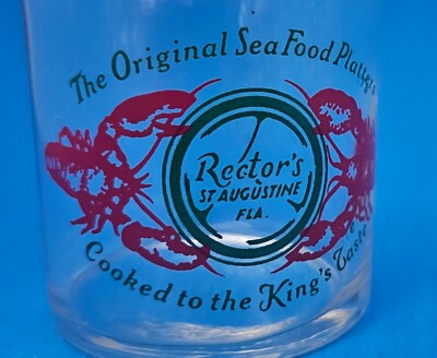 VINTAGE RECTOR'S ST AUGUSTINE THE ORIGINAL SEAFOOD PLATTERS GLASS