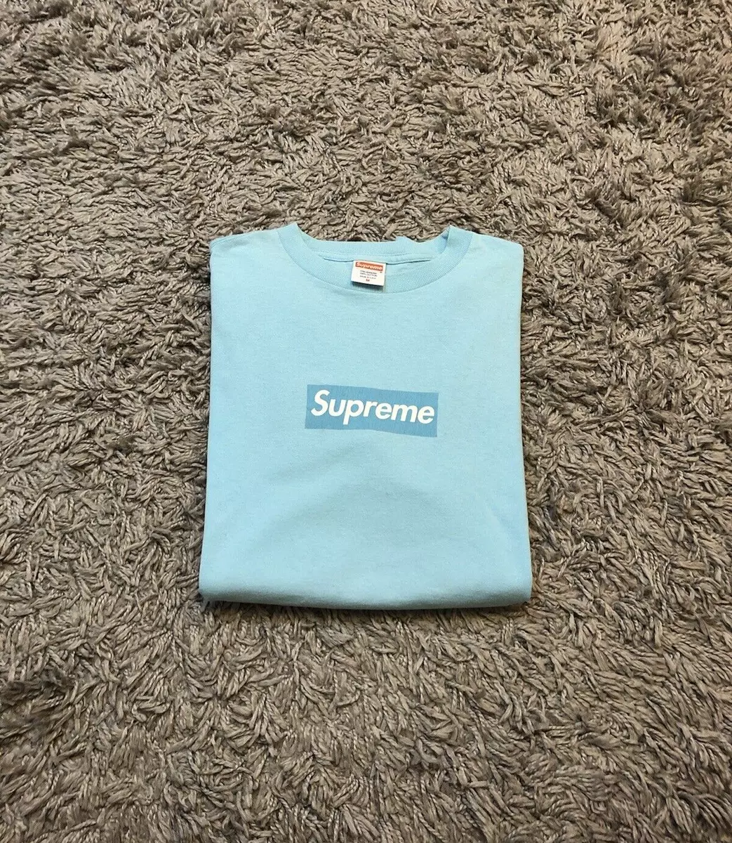 Box logo t-shirt Supreme Blue size XL International in Cotton - 17071293