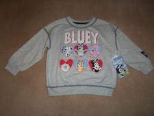 NEW, BLUEY TODDLER LIGHT GRAY LIGHTWEIGHT SWEATSHIRT, SIZE 4T