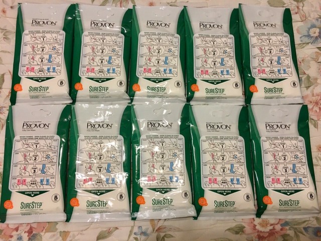 10 Packs Gojo Provon Sure Step Post Insertion Foley Care