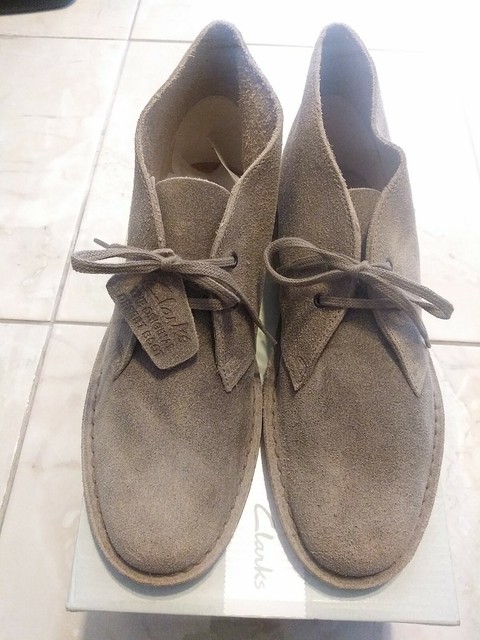clarks taupe distressed suede
