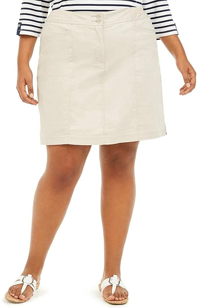 Karen Scott Womens's Plus KnitWaistband High Rise Skort Beige, 16W eBay