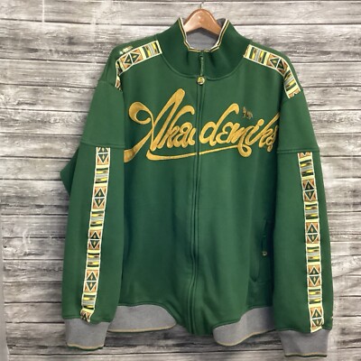 Vintage Akademiks Jacket Mens 3XL Green Native Warriors Seeker of the Truth Y2K