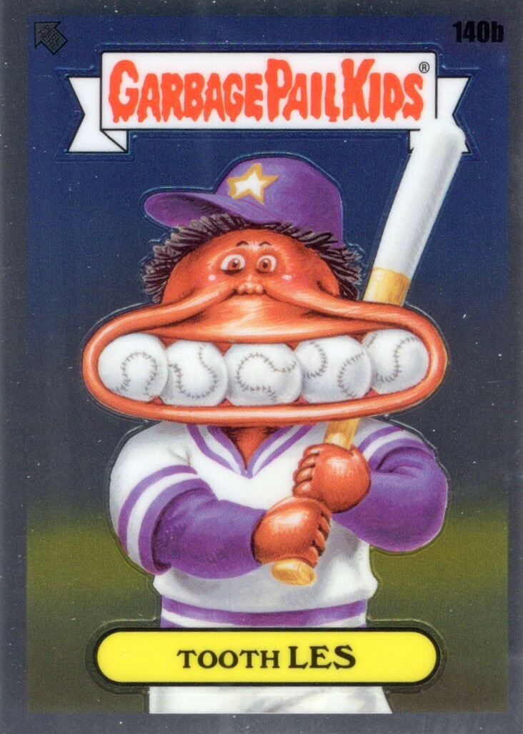 2021 GARBAGE PAIL KIDS GPK CHROME SERIES 4 BASE TOOTH LES 140b NM
