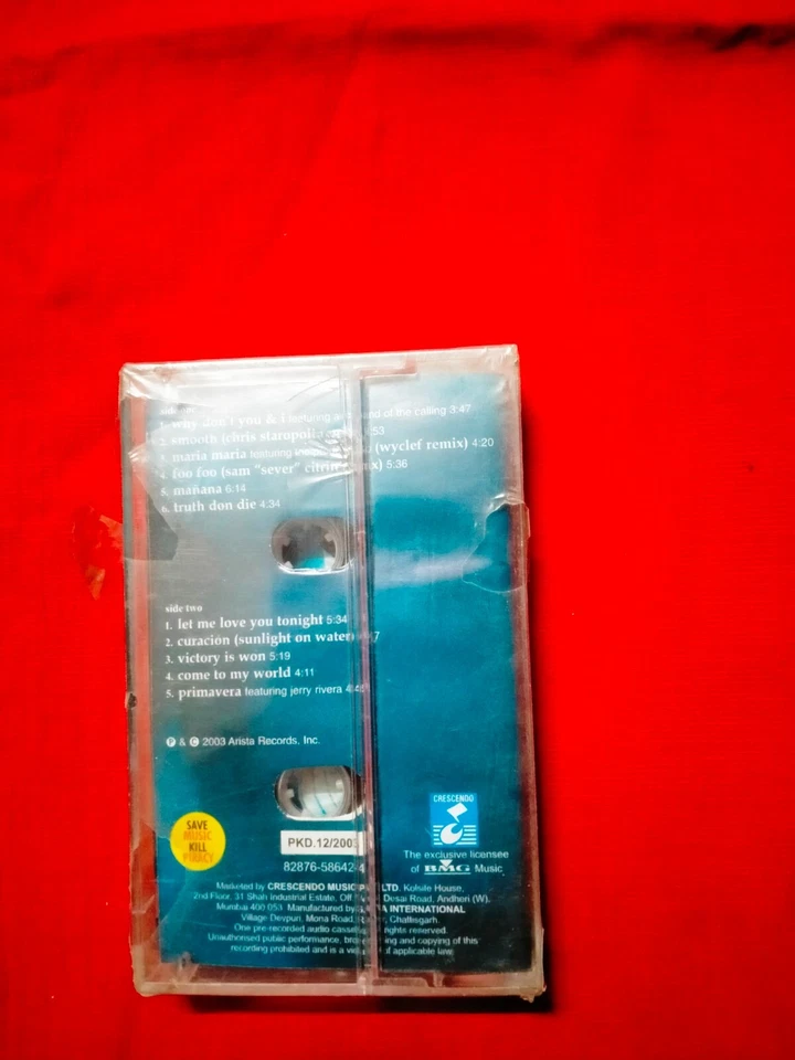 Santana Ceremony Remixes & Rarities RARE Cassette tape INDIA indian Sealed 2003 - Image 3 of 3