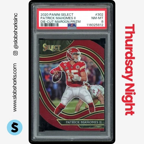 2020 PANINI SELECT PATRICK MAHOMES II MAROON PRIZM DIE-CUT FIELD LEVEL PSA 8