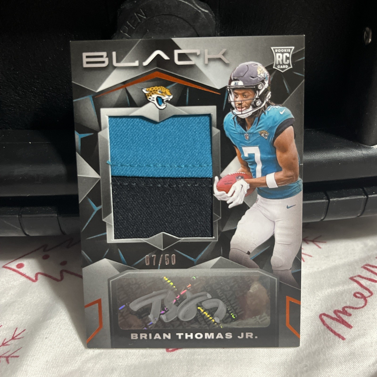 2024 Panini Black - Rookie Patch Autograph Brian Thomas Jr. #207 Citrine /50