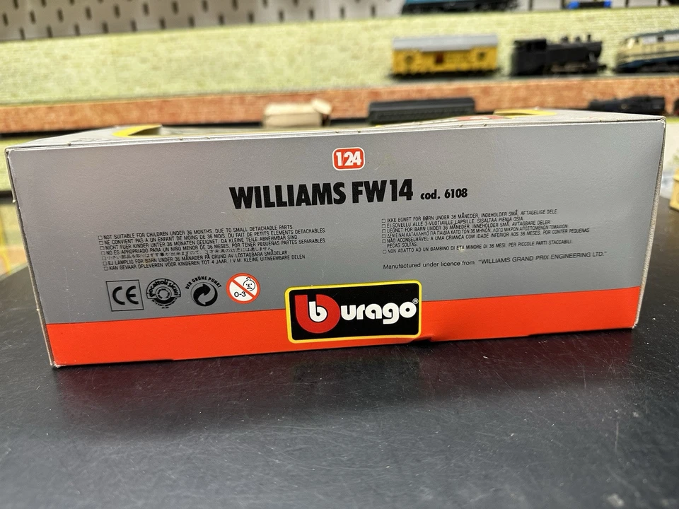 Williams FW14 Burago 1/24 Nuova - Immagine 3 di 4