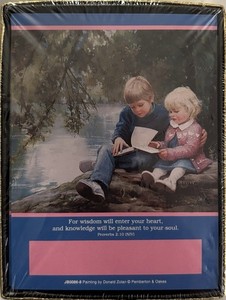 Antioch Publishing Co (30) Self-Stick Bookplates - 2 Children by Water - Sealed