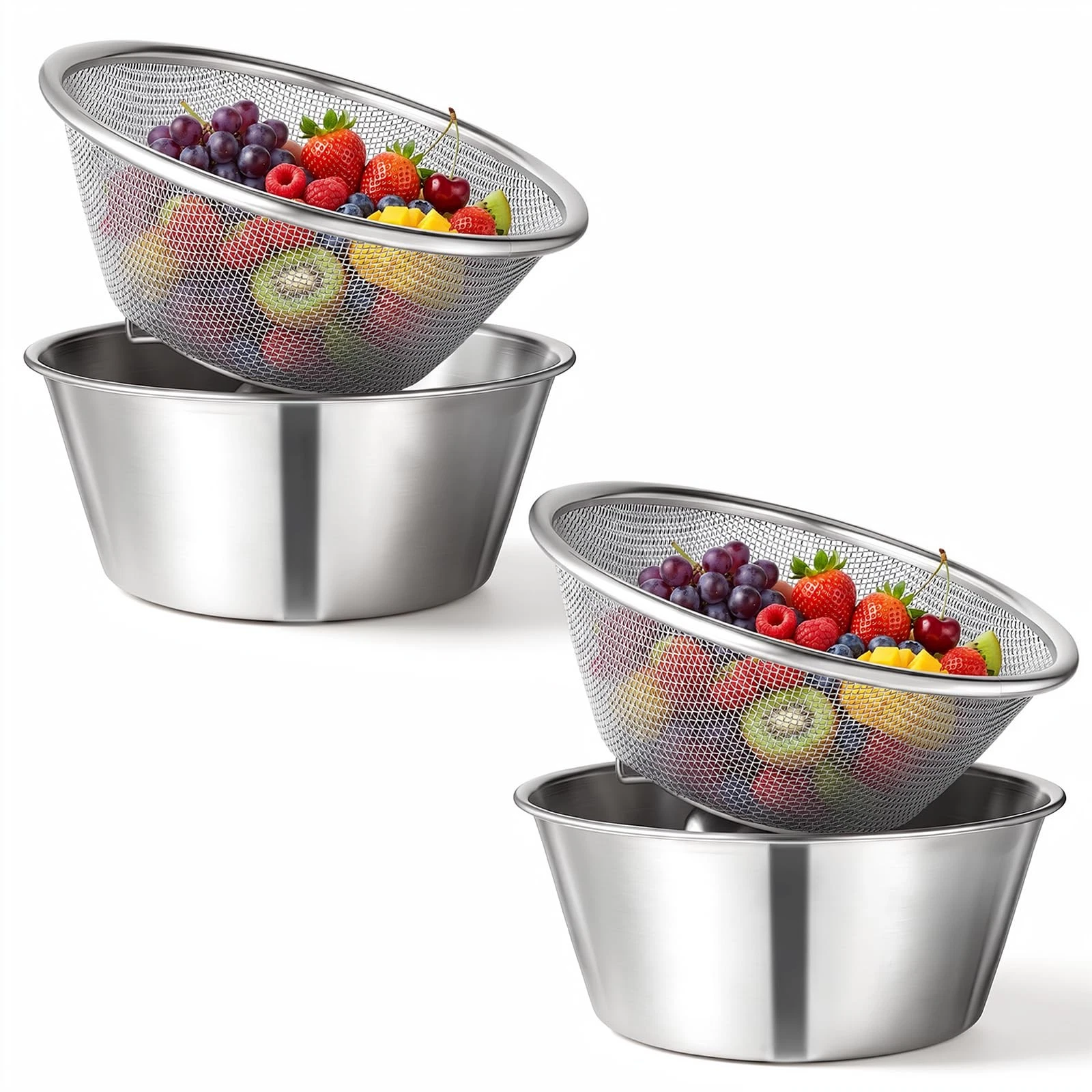 4 Pcs 304 Stainless Steel Colander with Mixing Bowl, Mini Rice Strainer with ...
Opens in a new wind