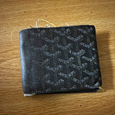 Goyard Men's Bifold Wallet Black/Gray Geometric Logo Credit Card Holder