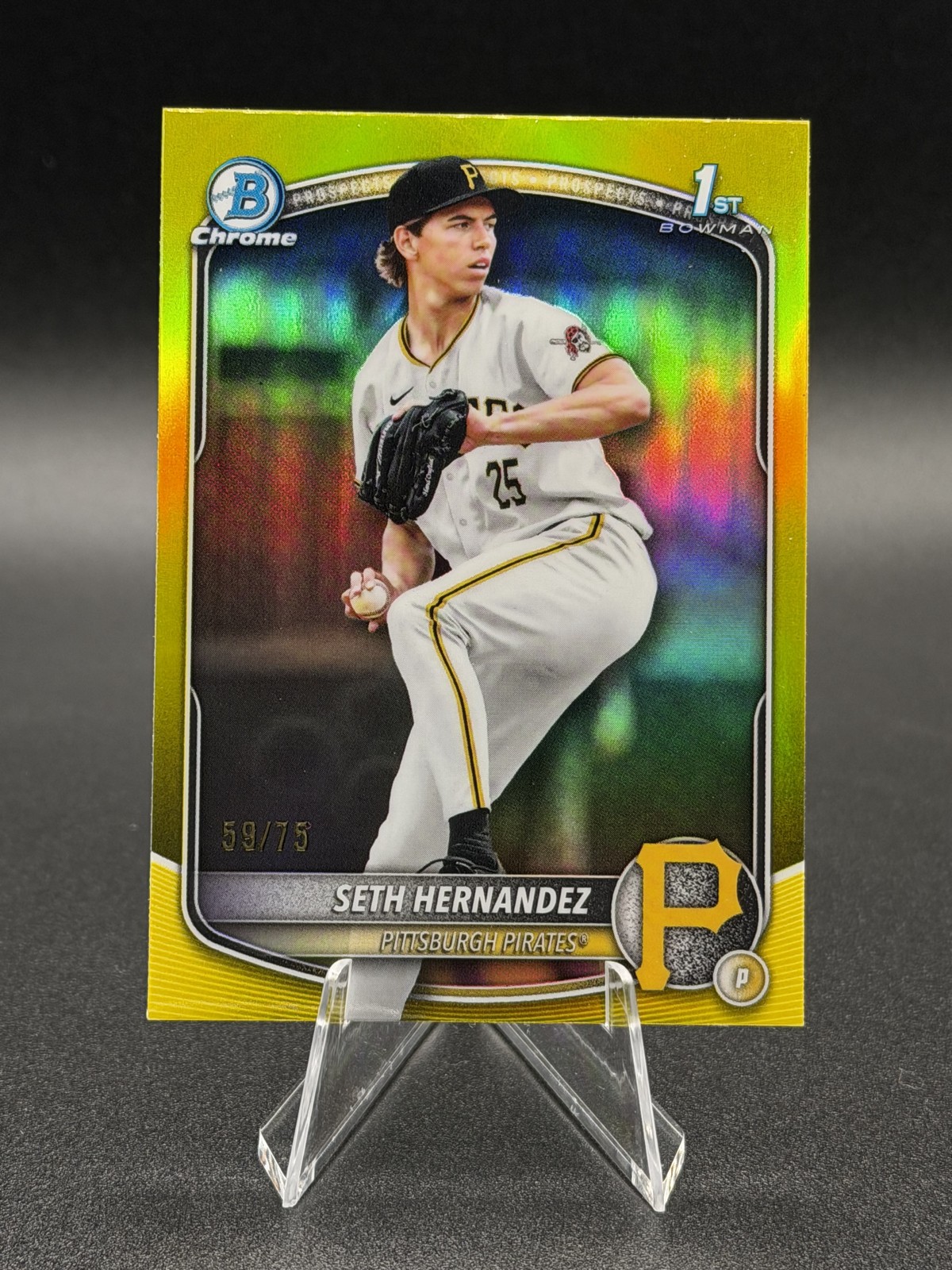 2025 Bowman Draft Seth Hernandez 1st Bowman Chrome Yellow Refractor /75