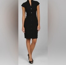 Calvin Klein CK Women’s Black Sheath Dress Size S Work Office Party Cocktail