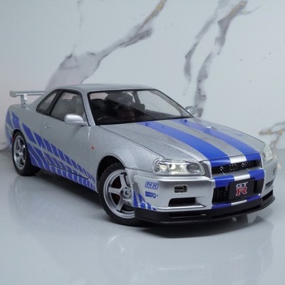 Nissan Skyline GTR R34 Fast & Furious Livery   1:18 Scale Diecast Model Car JDM