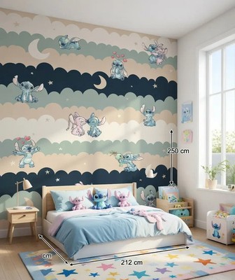 Stich Kinder Schlafzimmer Tapetenrolle 2.1x2.5m Disney Vinyl Dekor Wandbild