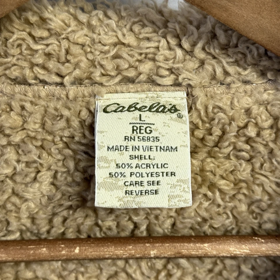 Abrigo Chaqueta Cabelas Imitación Gamuza Sherpa Forrado Mujer Grande 22x27 Marrón Exterior Foto 4 de 4