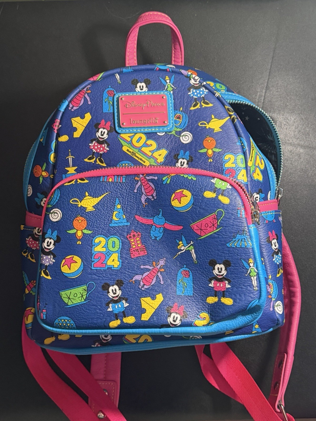 Loungefly Mini Backpack DISNEY PARKS Minnie Mickey Mouse Friends 2024 Blue Pink