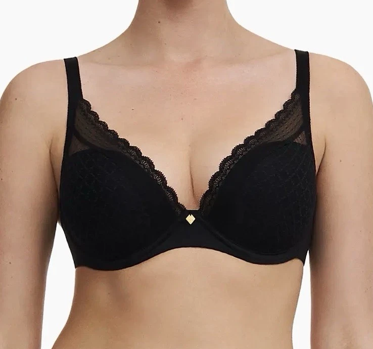 Sujetador Chantelle 13F1 con aros malla sin forro negro cobertura completa talla 32DDDD Foto 4 de 4
