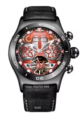 Reef Tiger Luminous Sport Automatic Watches For Men Steel Tourbillon Calendar