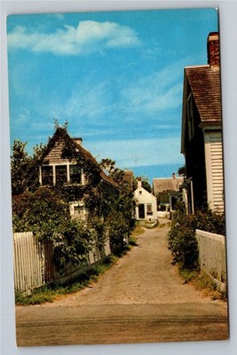 Vintage Cape Cod Massachusetts Village Lane Postcard by Dexter Press
