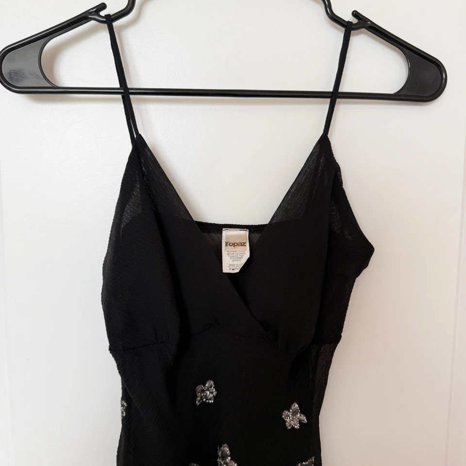 VTG Topaz Womens Y2K Whimsigoth Sheer Top Size Small Fairy Asymmetric Hem Mystic - Image 2 of 4