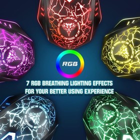 Ergonomic Wired Gaming Mouse with RGB Lighting & 3600 DPI - Ambidextrous Comfort