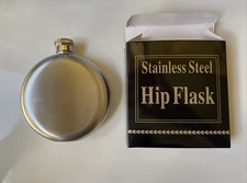 5oz Round Flask Stainless Steel Hip Flat Pocket Screw Cap Whiskey Liquor Wedding