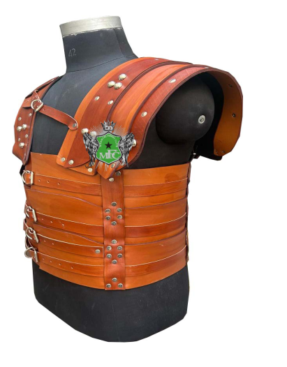 Handcrafted Brown Leather Segmented Armor Artisan Gladiator Chest handcrafted-brown-leather-segmented-armor-artisan-gladiator-chest